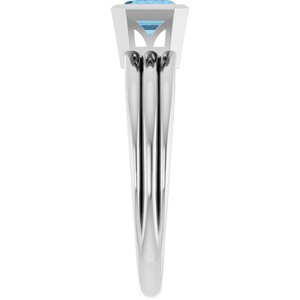 Bezel-Set Grooved Solitaire Ring