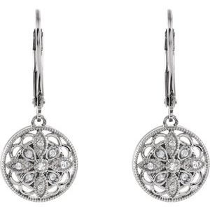 Sterling Silver 1/10 CTW Natural Diamond Earrings – image 2