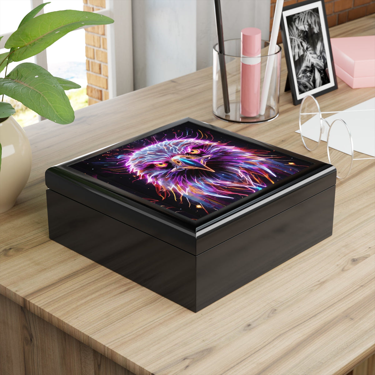 Electric Eagle Wooden Jewelry Box
