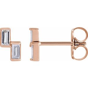 14K Rose Gold 1/4 CTW Natural Diamond Two-Stone Stud Earrings