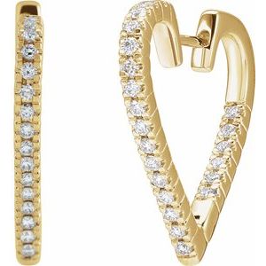 14K Yellow Gold 5/8 CTW Natural Diamond Heart Earrings – image 2