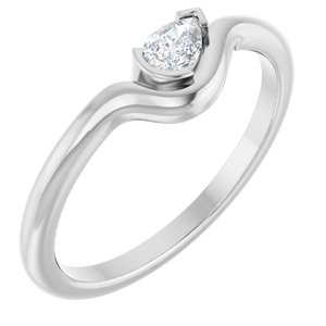 14K White Gold 1/6 CT Natural Diamond Ring