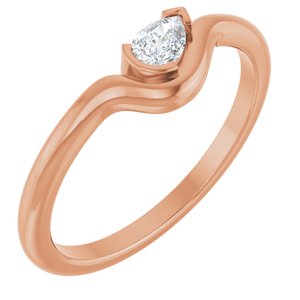14K Rose Gold 1/6 CT Natural Diamond Ring