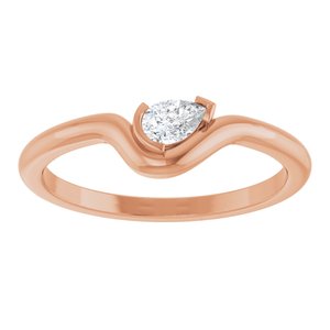 14K Rose Gold 1/6 CT Natural Diamond Ring