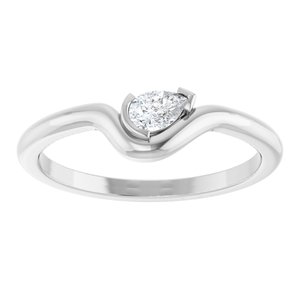 Platinum 1/6 CT Natural Diamond Ring