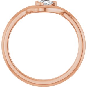 14K Rose Gold 1/6 CT Natural Diamond Ring