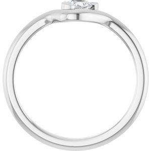 14K White Gold 1/6 CT Natural Diamond Ring