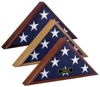Flag Display Case for A Veteran Funeral - for Cherry 5'x 9.5' Casket Flag