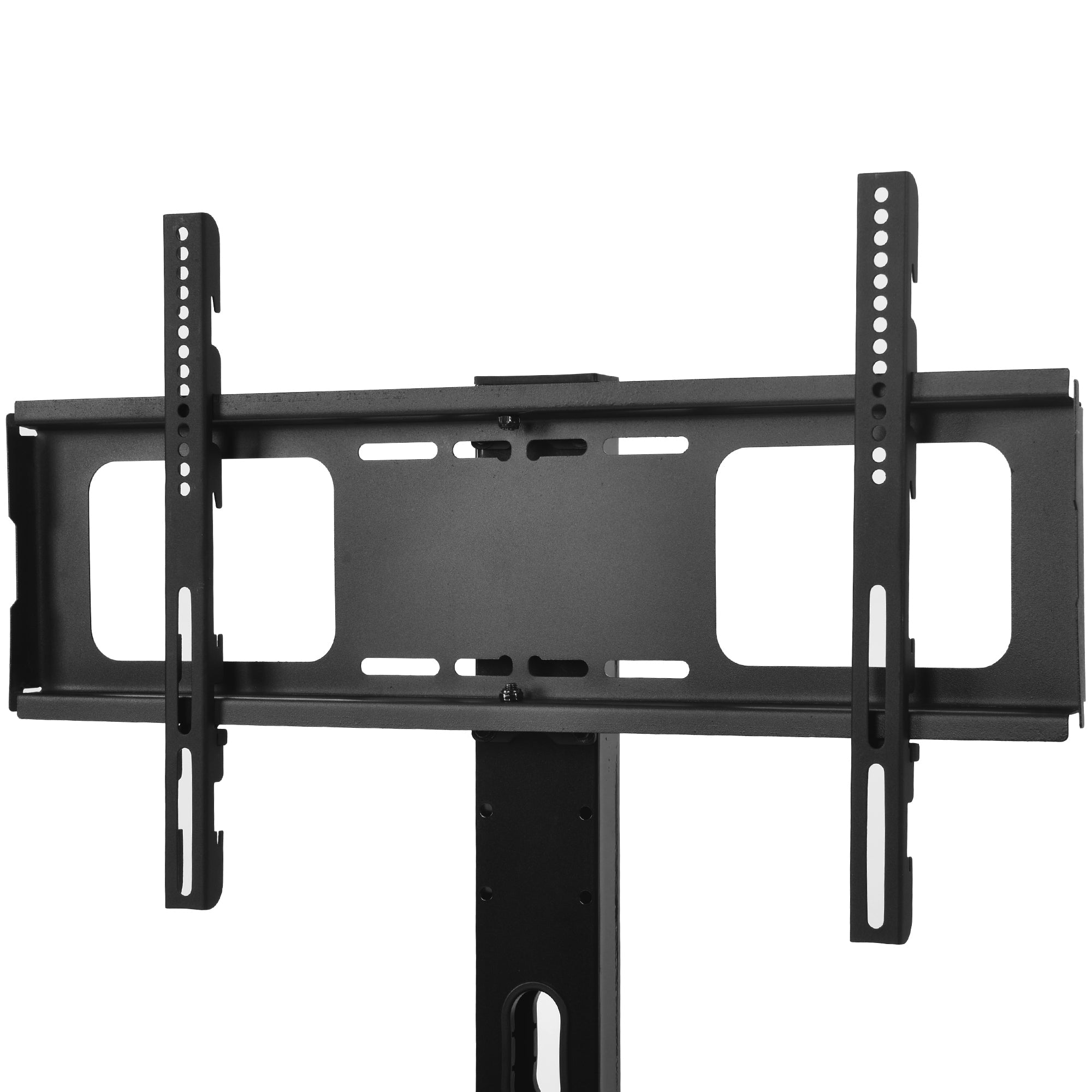 Wooden Storage TV Stand Black Tempered Glass Height Adjustable Universal Swivel Entertainment Center With Mount TV Stand, Rustic Browm