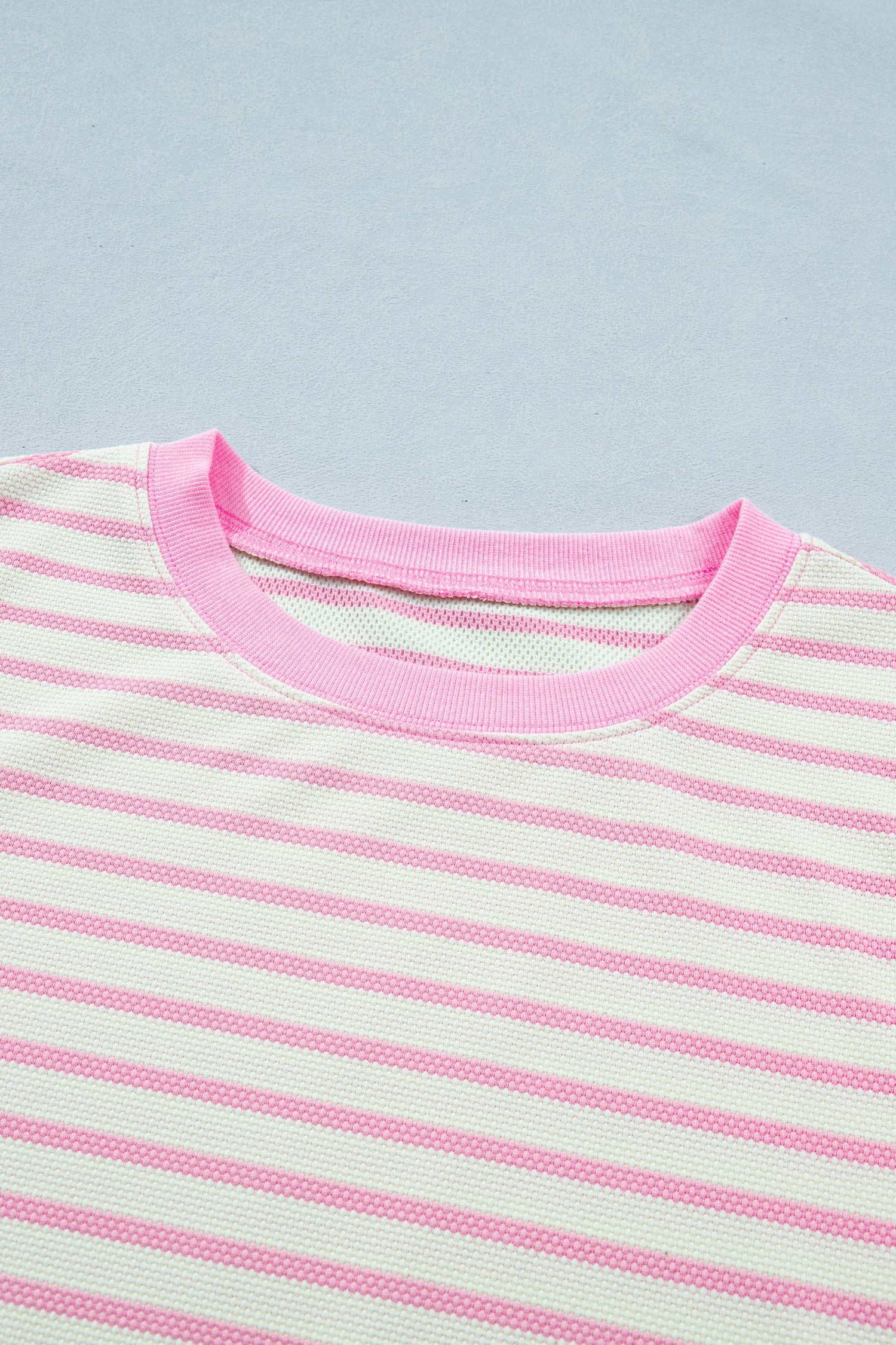 Stripe Patchwork Ruffle Short Sleeve Blouse