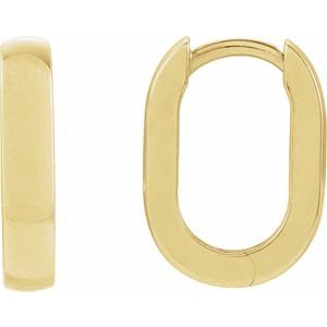 Elongated Oval Hoop Earrings