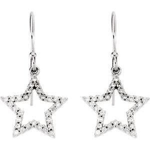14K White Gold 1/5 CTW Natural Diamond Star Earrings – image 2