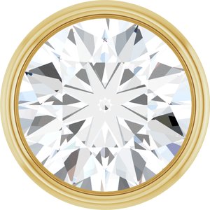 14K Yellow Gold .06 CT Natural Diamond Bezel Setting