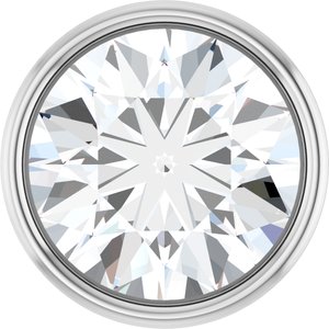 14K White Gold .06 CT Natural Diamond Bezel Setting