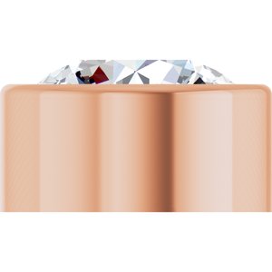 14K Rose Gold 1/6 CT Lab-Diamond Low Bezel Setting