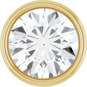 14K Yellow Gold .04 CT Natural Diamond Low Bezel Setting