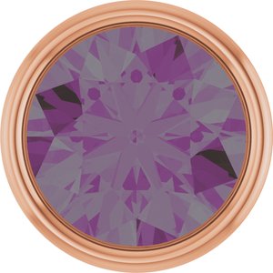 14K Rose Gold 2 mm Lab-Grown Alexandrite Bezel Setting