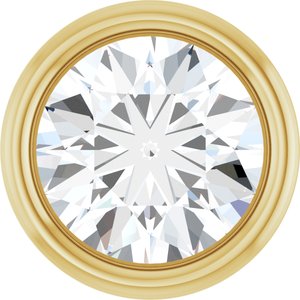 14K Yellow Gold .02 CT Natural Diamond Low Bezel Setting