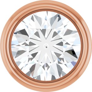 14K Rose Gold .02 CT Natural Diamond Low Bezel Setting