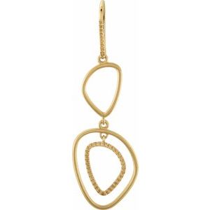14K Yellow Gold Left Open Silhouette Earring Mounting