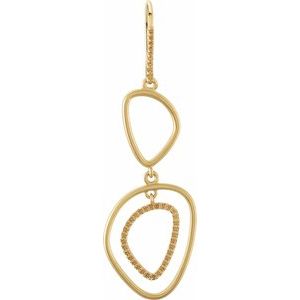 14K Yellow Gold Right Open Silhouette Earring Mounting