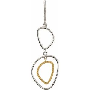 Sterling Silver & 14K Yellow Gold Right Open Silhouette Earring Mounting