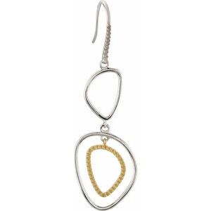 Sterling Silver & 14K Yellow Gold Left Open Silhouette Earring Mounting