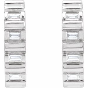 14K White Gold 1/5 CTW Natural Diamond 11.6 mm Hoop Earrings – image 2