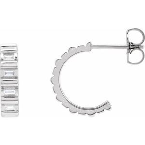 Sterling Silver 1/5 CTW Natural Diamond 11.6 mm Hoop Earrings