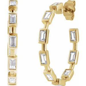 14K Yellow Gold 1 1/4 CTW Lab-Grown Diamond 24.5 mm Hoop Earrings