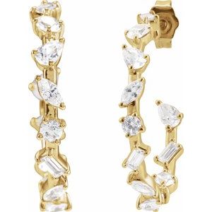 14K Rose Gold 2 CTW Lab-Grown Diamond 24.4 mm Hoop Earrings – image 5