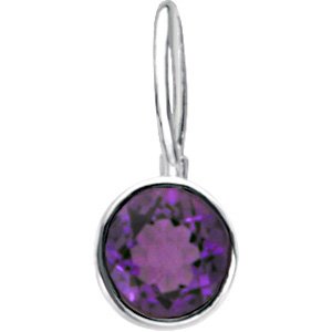 Sterling Silver Imitation Amethyst Hook Charm/Pendant