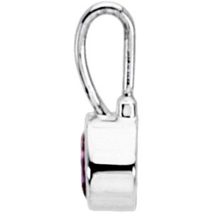 Sterling Silver Imitation Purple Cubic Zirconia Hook Charm/Pendant – image 2
