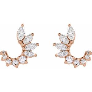 14K Rose Gold 1/2 CTW Natural Diamond Front-Back Earrings – image 3