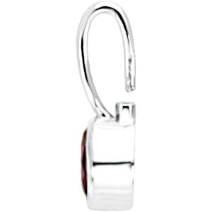 Sterling Silver Imitation Mozambique Garnet Hook Charm/Pendant