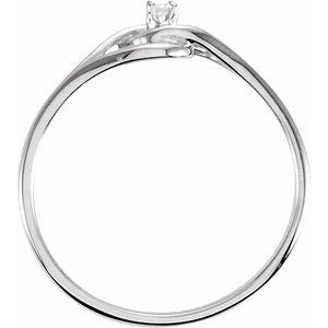 14K White Gold .02 CT Natural Diamond Ring