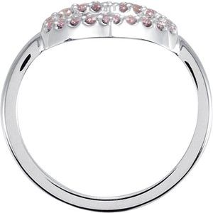 Sterling Silver Imitation Pink Cubic Zirconia Heart Ring