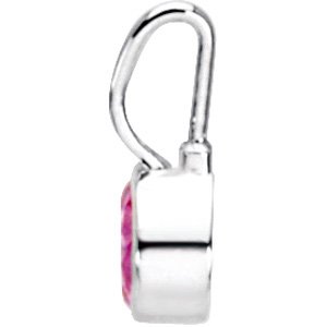 Sterling Silver Imitation Pink Tourmaline Hook Charm/Pendant – image 2