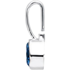 Sterling Silver Imitation Blue Zircon Hook Charm/Pendant – image 2