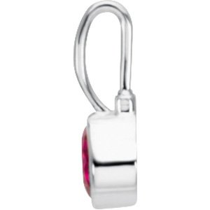 Sterling Silver Imitation Ruby Hook Charm/Pendant – image 2