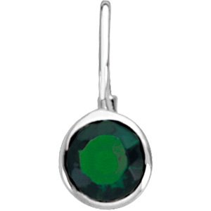 Sterling Silver Imitation Emerald Hook Charm/Pendant