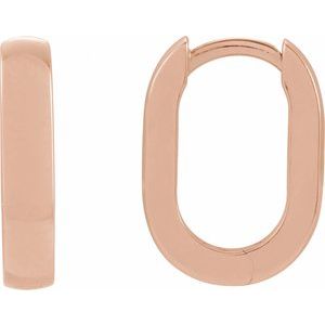 Elongated Oval Hoop Earrings
