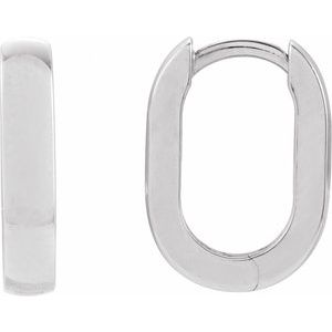 Elongated Oval Hoop Earrings