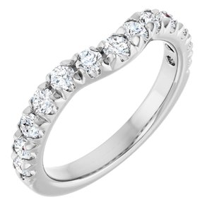 Platinum 3/4 CTW Natural Diamond Contour Band