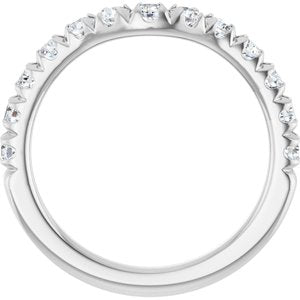 Platinum 3/4 CTW Natural Diamond Contour Band