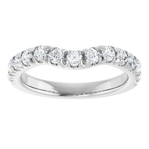 Platinum 3/4 CTW Lab-Grown Diamond Contour Band