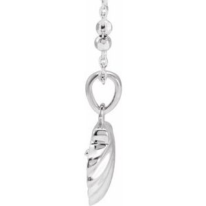 14K White Gold Shell 18" Necklace Mounting for 4-4.5 mm Pearl – image 2