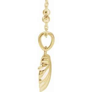 14K Yellow Gold Shell 18" Necklace Mounting for 4-4.5 mm Pearl – image 2