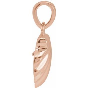 14K Rose Gold Shell Charm/Pendant Mounting for 4-4.5 mm Pearl