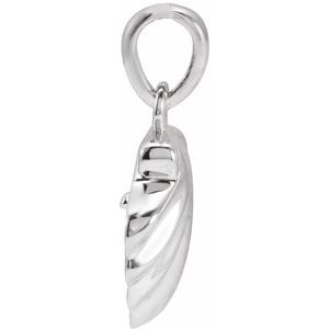 14K White Gold Shell Charm/Pendant Mounting for 4-4.5 mm Pearl – image 2